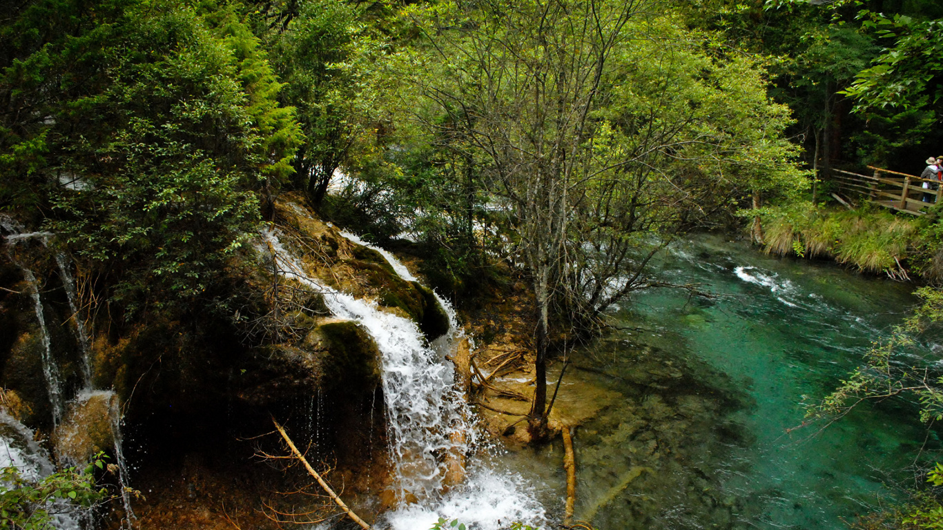 Обои природа, природный заповедник, водопад, водоем, гидроресурсы в разрешении 1366x768