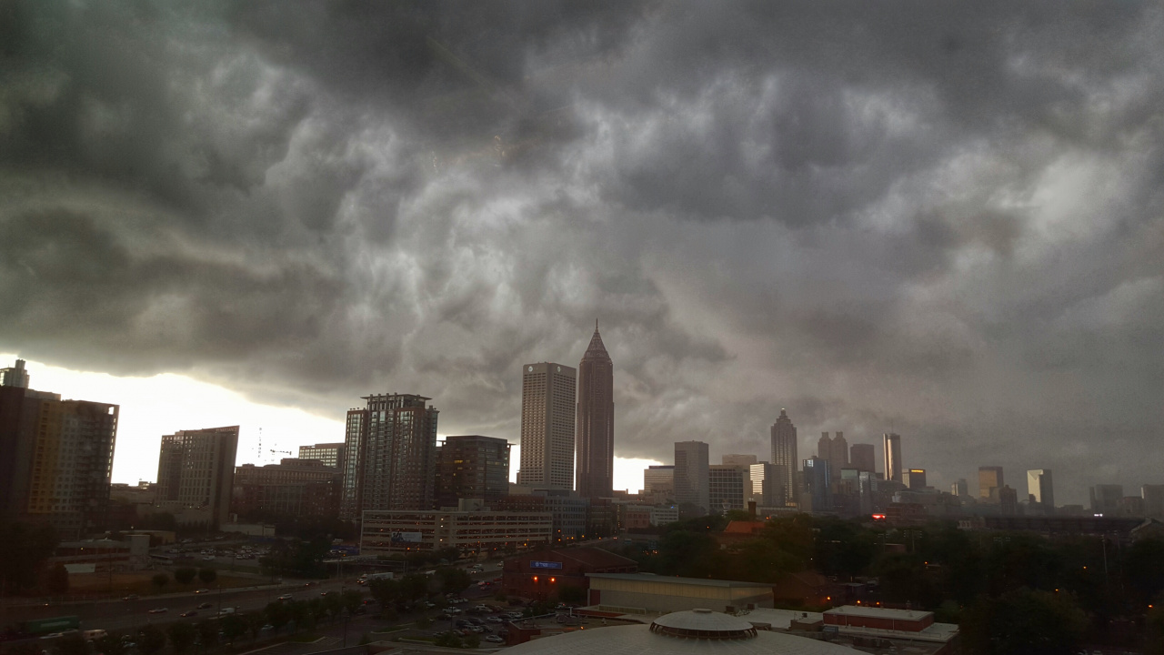 Обои дневное время, горизонт, городской пейзаж, город, линия горизонта в разрешении 1280x720