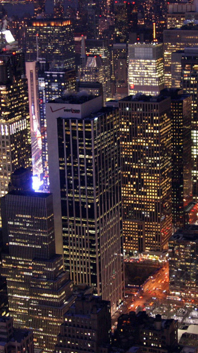 Обои Нью-Йорк, линия горизонта, городской пейзаж, город, метрополия в разрешении 750x1334