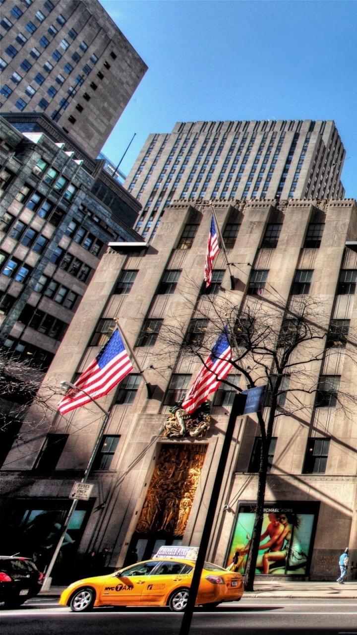 Обои рокфеллеровский центр, небоскреб, город, ориентир, городской район в разрешении 720x1280