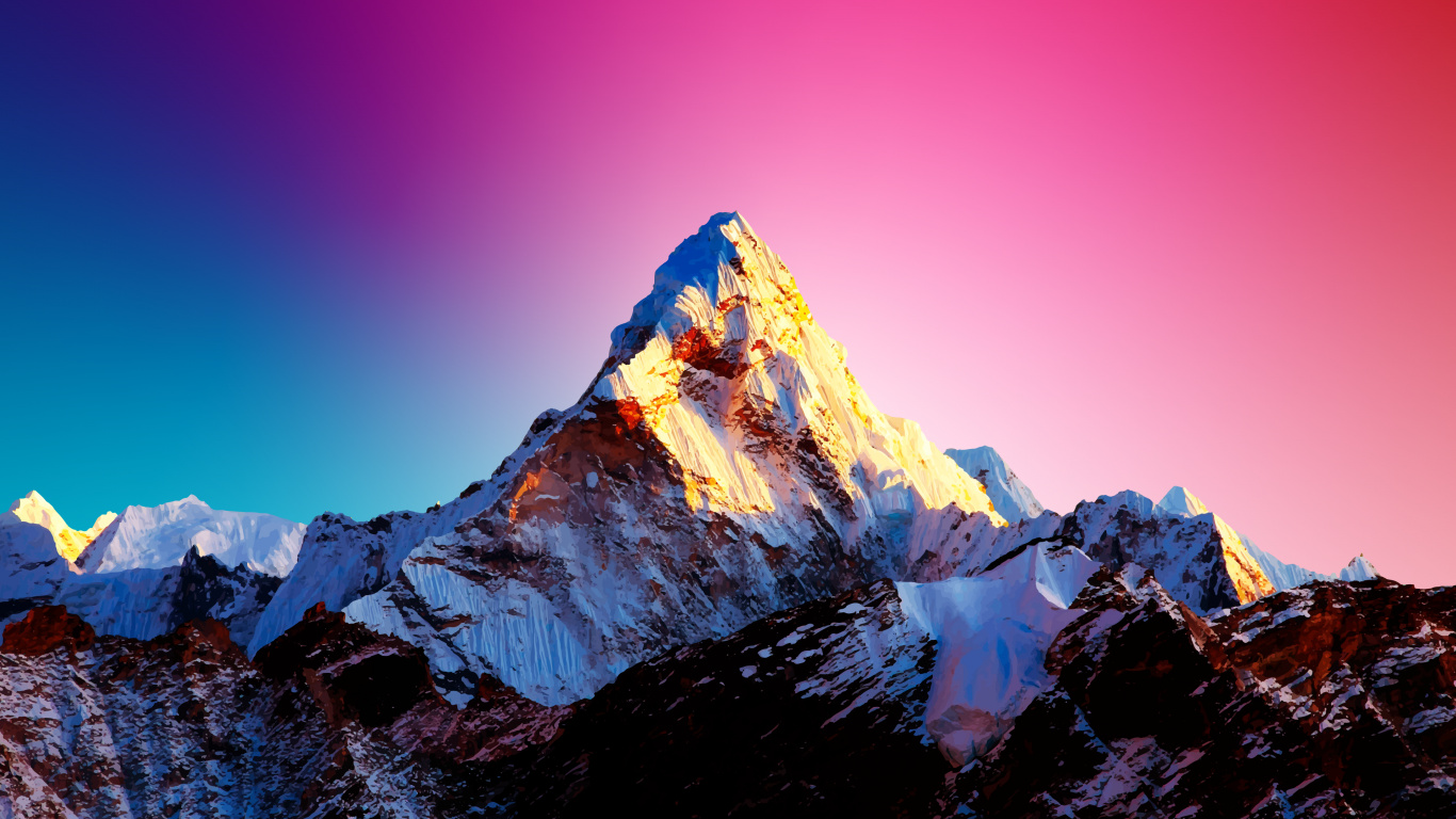 Обои природа, Альпы, саммит, гора, пейзажи гор в разрешении 1366x768