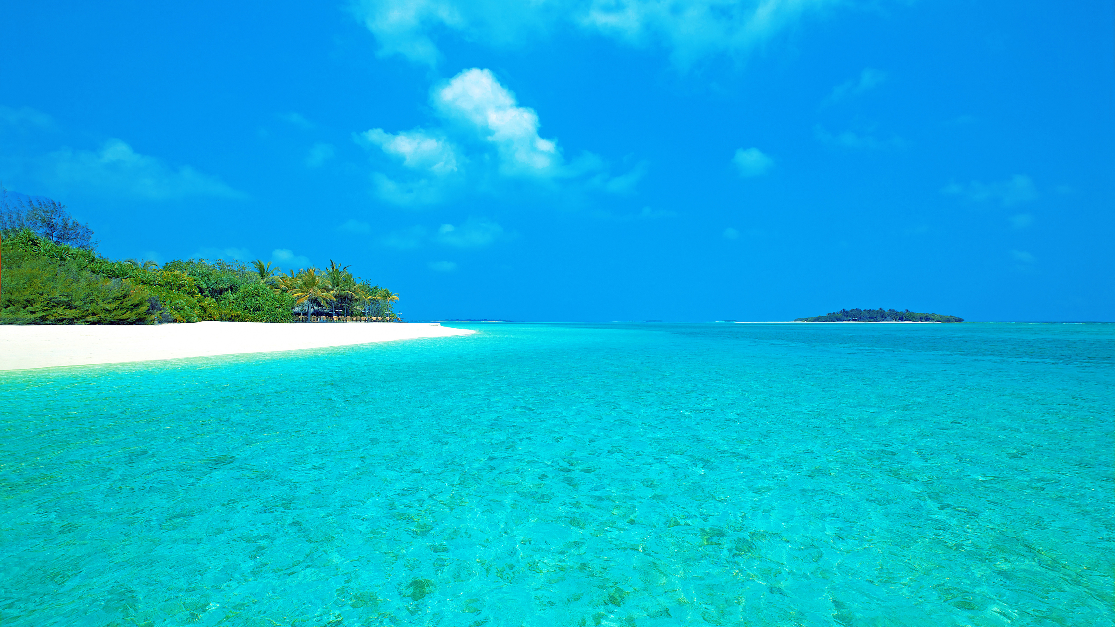 Обои море, синий, прибрежные и океанические рельефы, тропическая зона, океан в разрешении 3840x2160