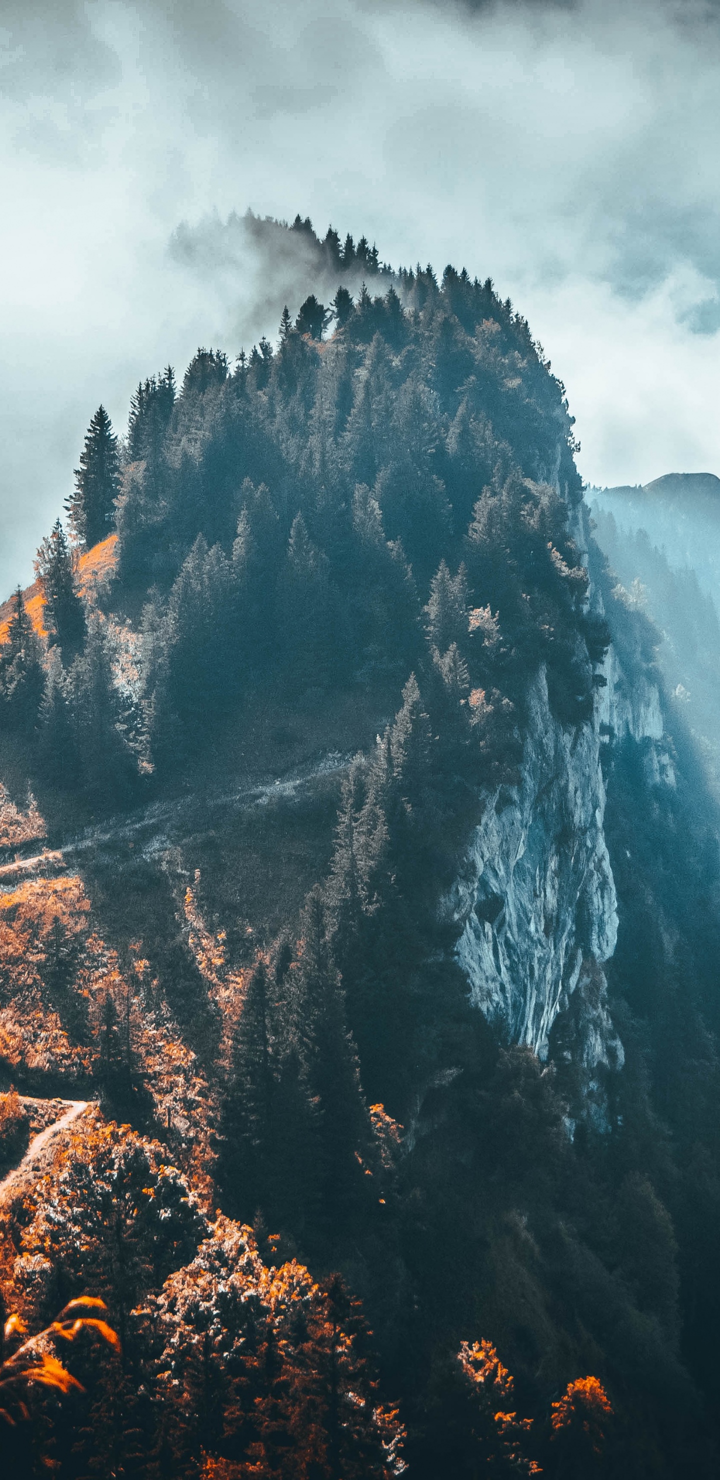 Обои гора, Альпы, природа, дикая местность, небо в разрешении 1440x2960