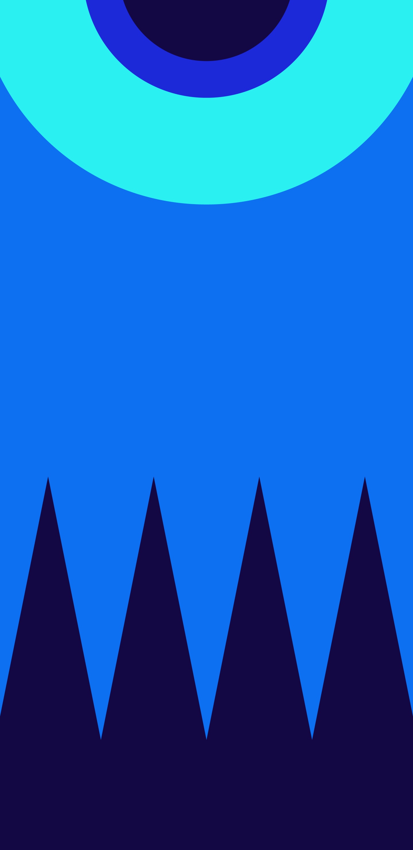 Обои синий кобальт, круг, лазурный, линия, симметрия в разрешении 1440x2960