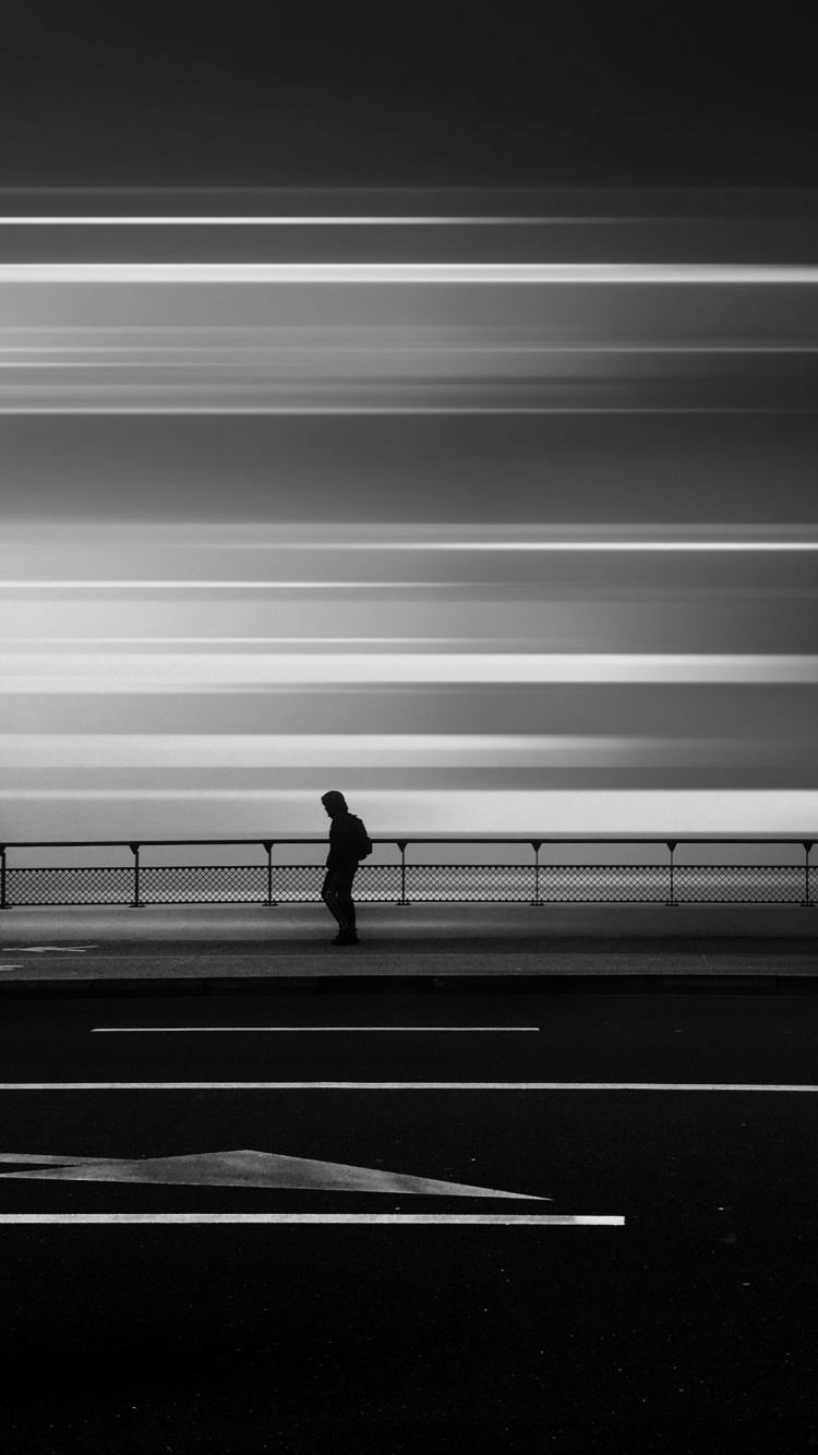 Обои черный и белый, черный, белые, монохромный, линия в разрешении 750x1334