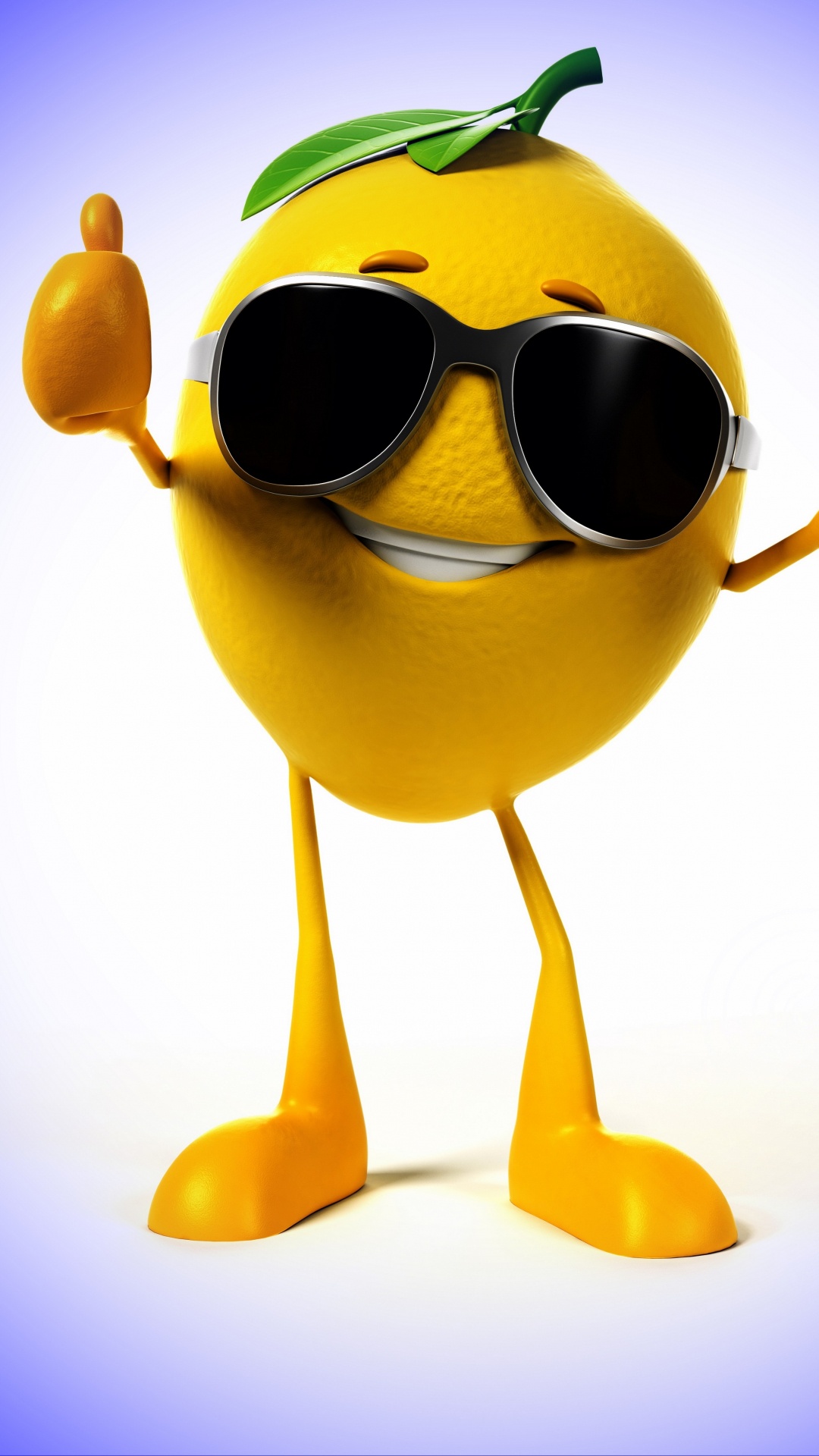 Обои желтый, мультик, мультфильм, очки, смайлик в разрешении 1080x1920