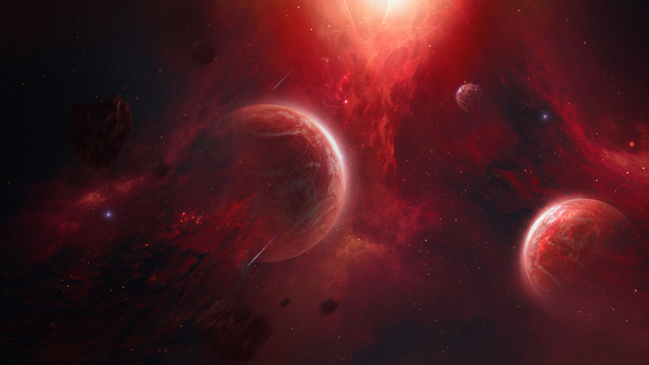 Обои космос, космическое пространство, природа, красный цвет, астрономический объект в разрешении 1280x720