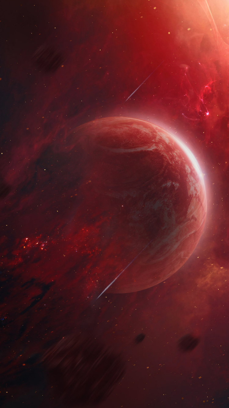 Обои космос, космическое пространство, природа, красный цвет, астрономический объект в разрешении 750x1334