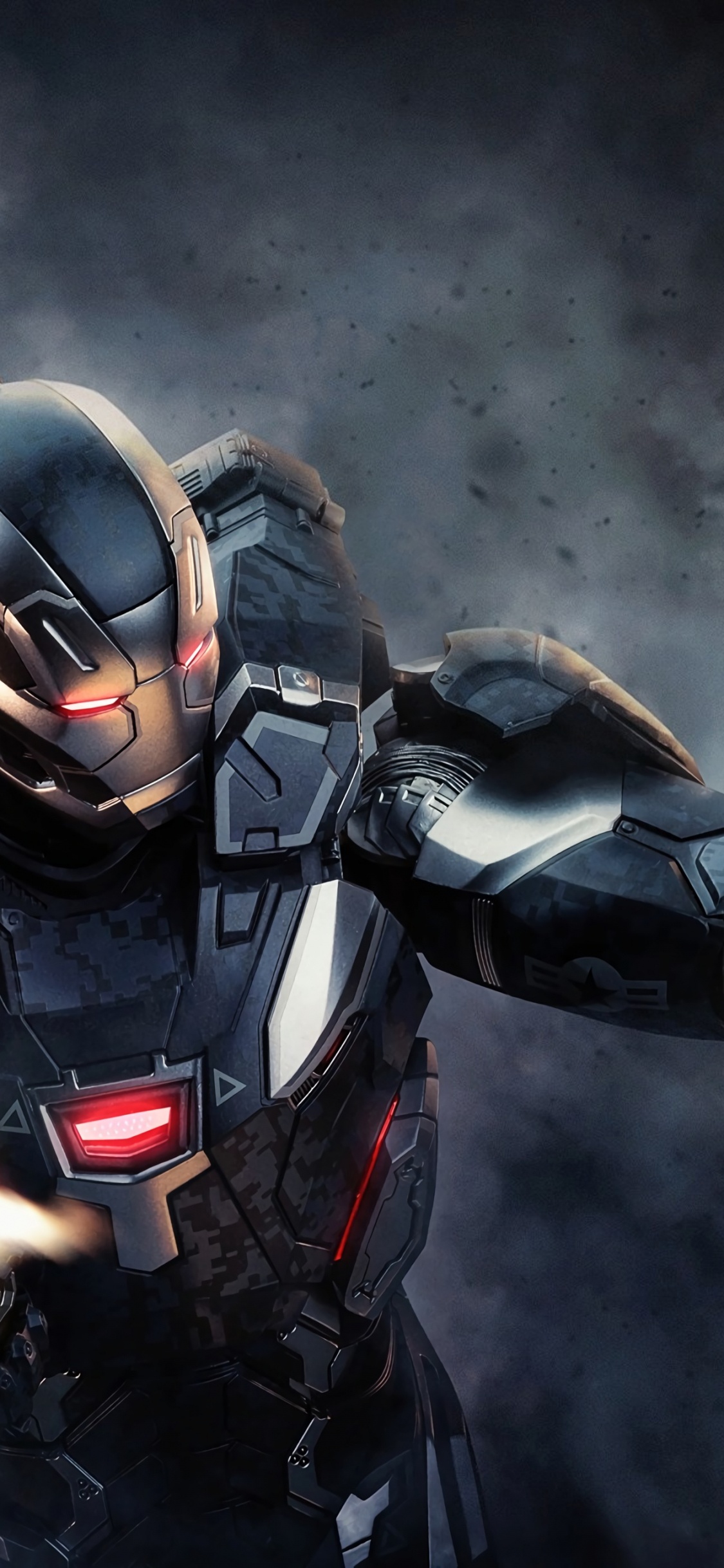 Обои Джеймс Родс, цифровое искусство, комиксы Марвел, супергерой, свет в разрешении 1125x2436