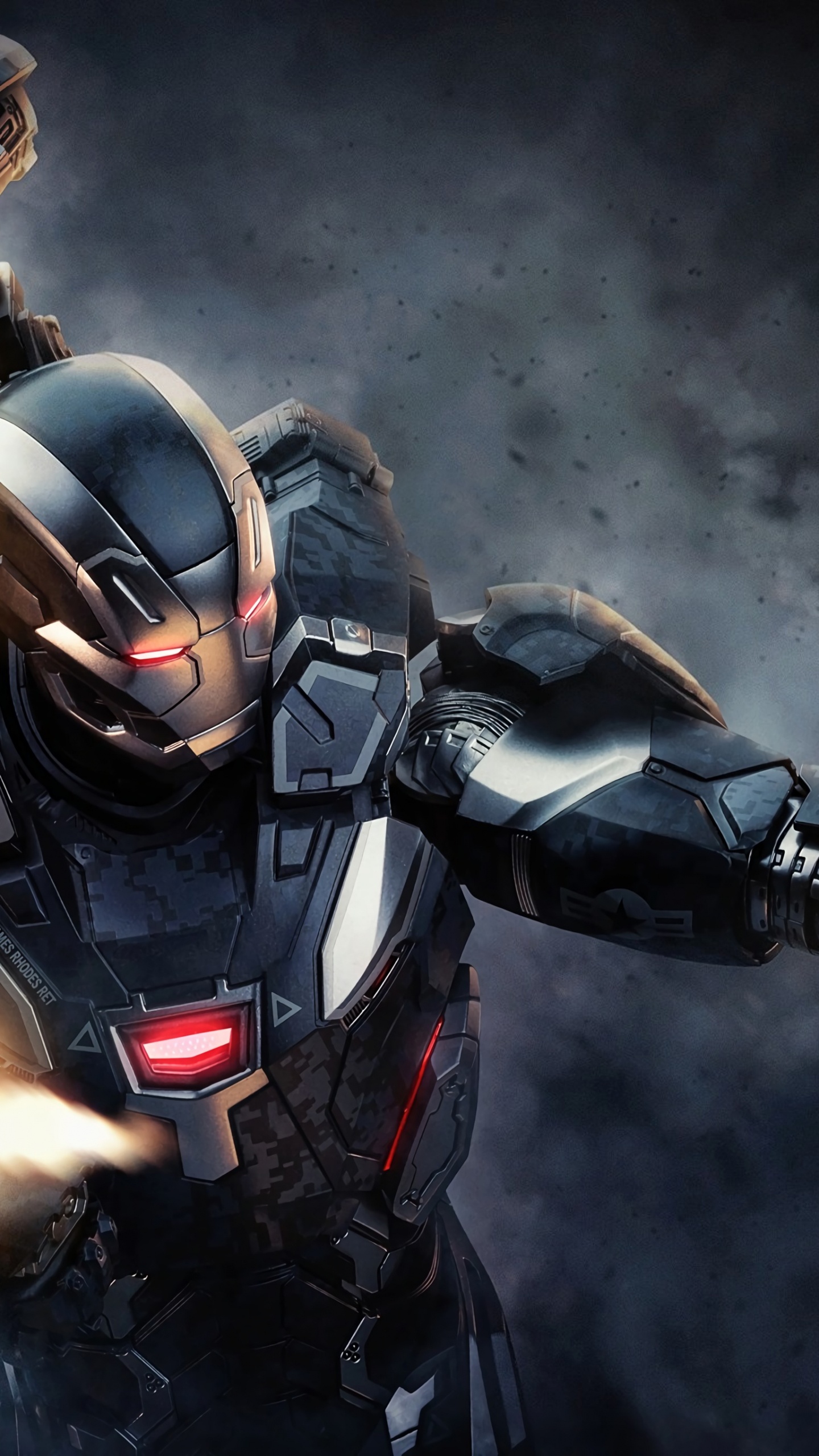 Обои Джеймс Родс, цифровое искусство, комиксы Марвел, супергерой, свет в разрешении 1440x2560