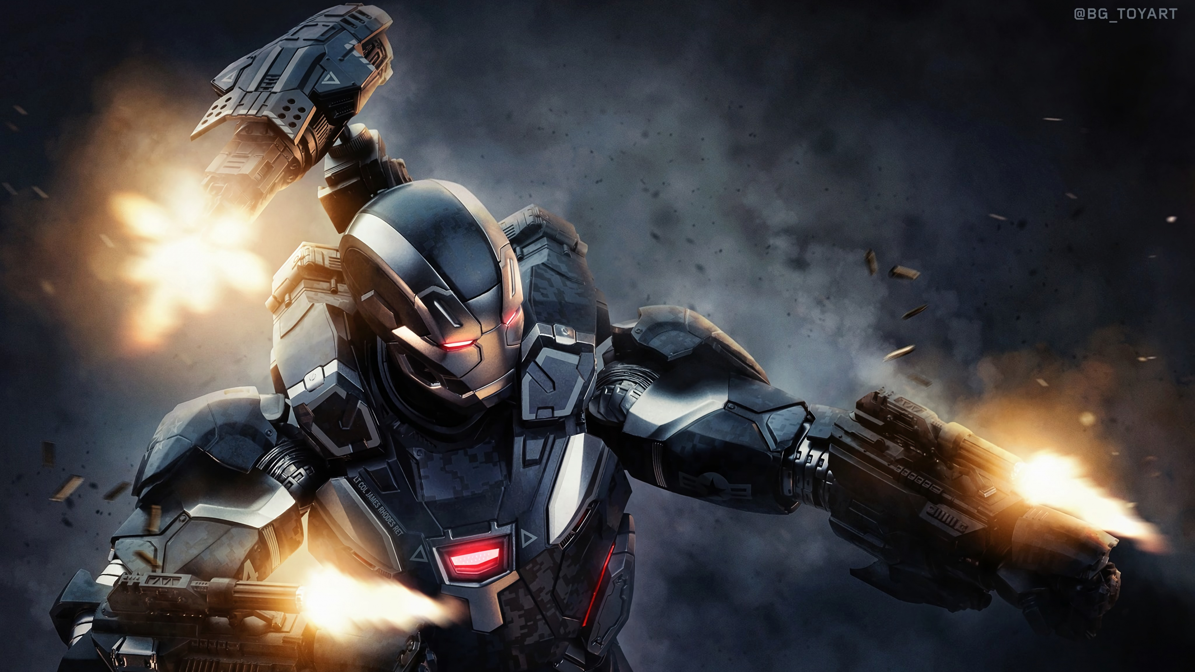 Обои Джеймс Родс, цифровое искусство, комиксы Марвел, супергерой, свет в разрешении 3840x2160