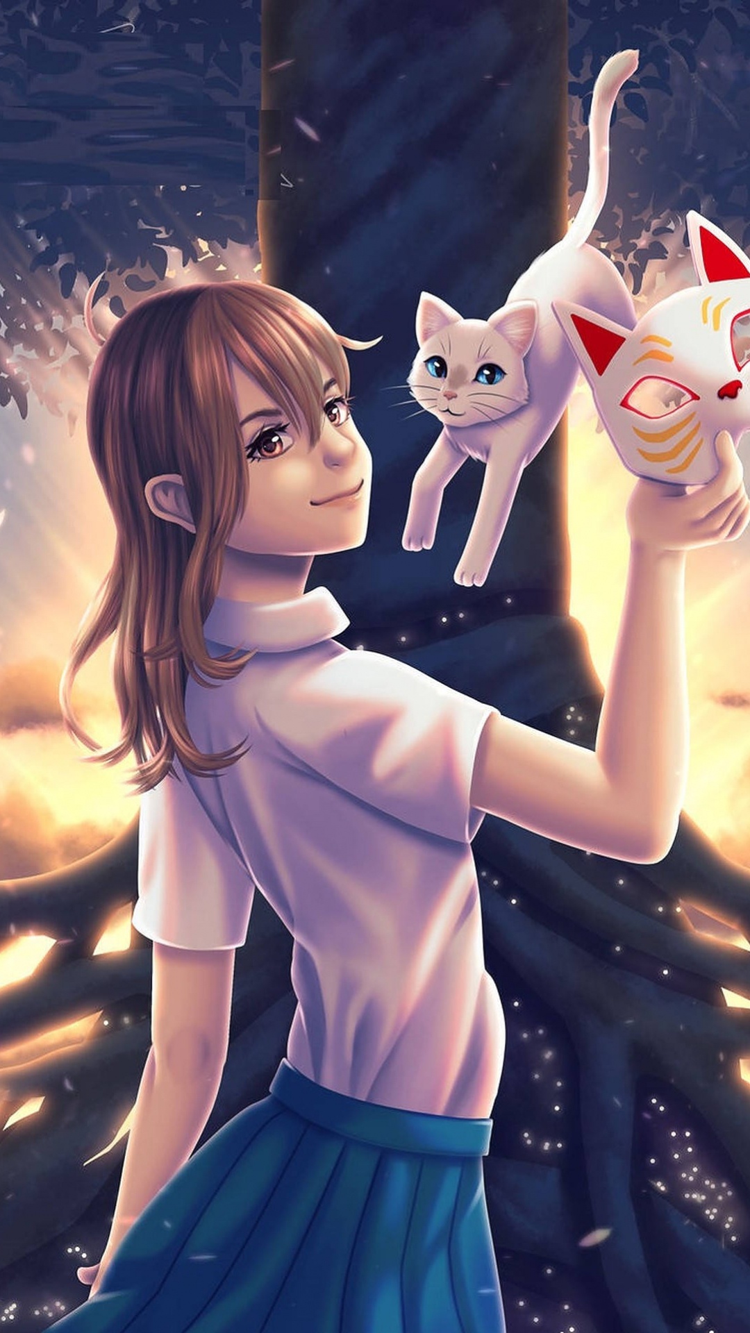 Обои таро с усами, Миё Сасаки, арт, живопись, фан арт в разрешении 1080x1920