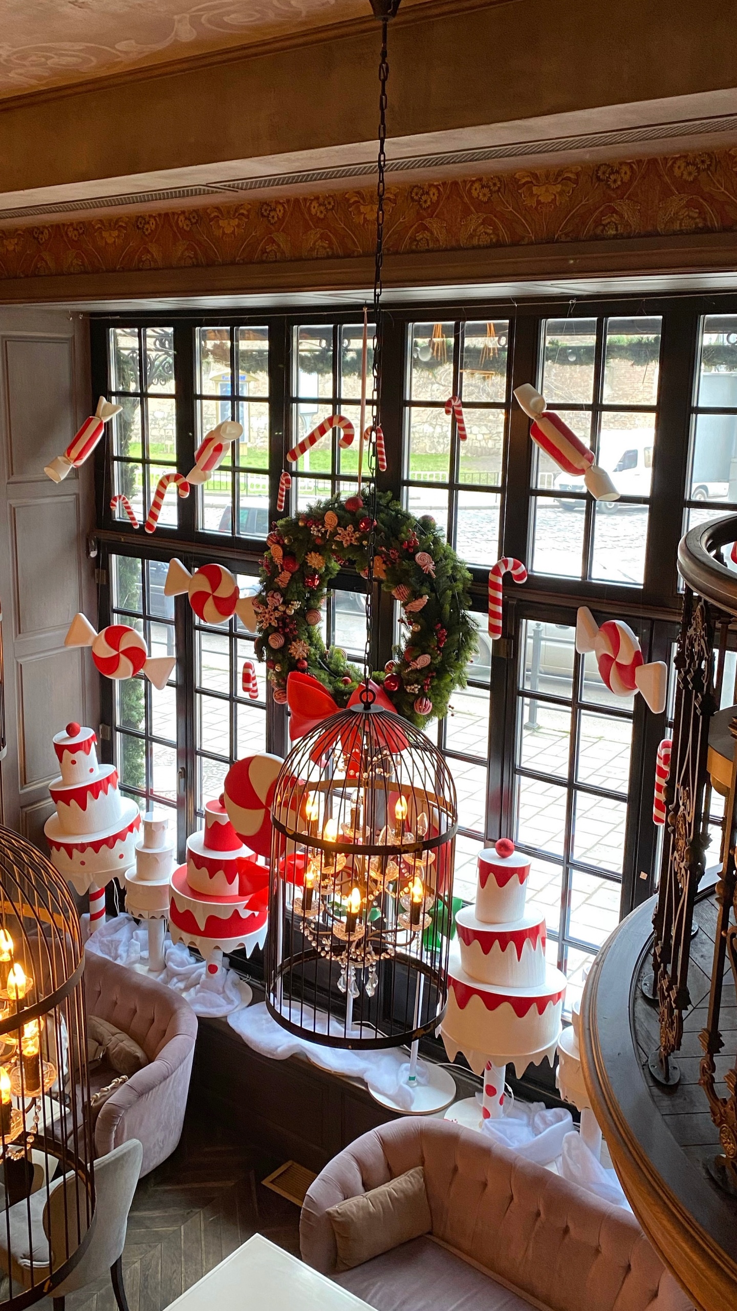 Обои окно, дизайн интерьера, осветительная арматура, освещение аксессуар, фонарь в разрешении 1440x2560