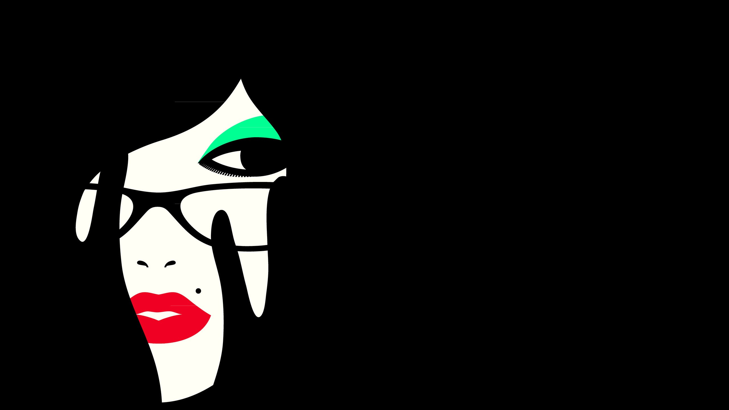 Обои минимализм, векторная графика, иллюстрация, арт, графика в разрешении 2560x1440