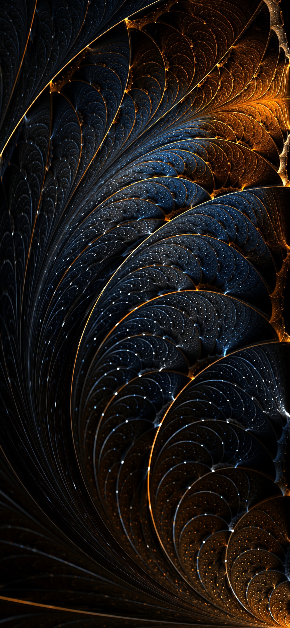 Обои фрактальное искусство, узор, арт, космос, вода в разрешении 1125x2436