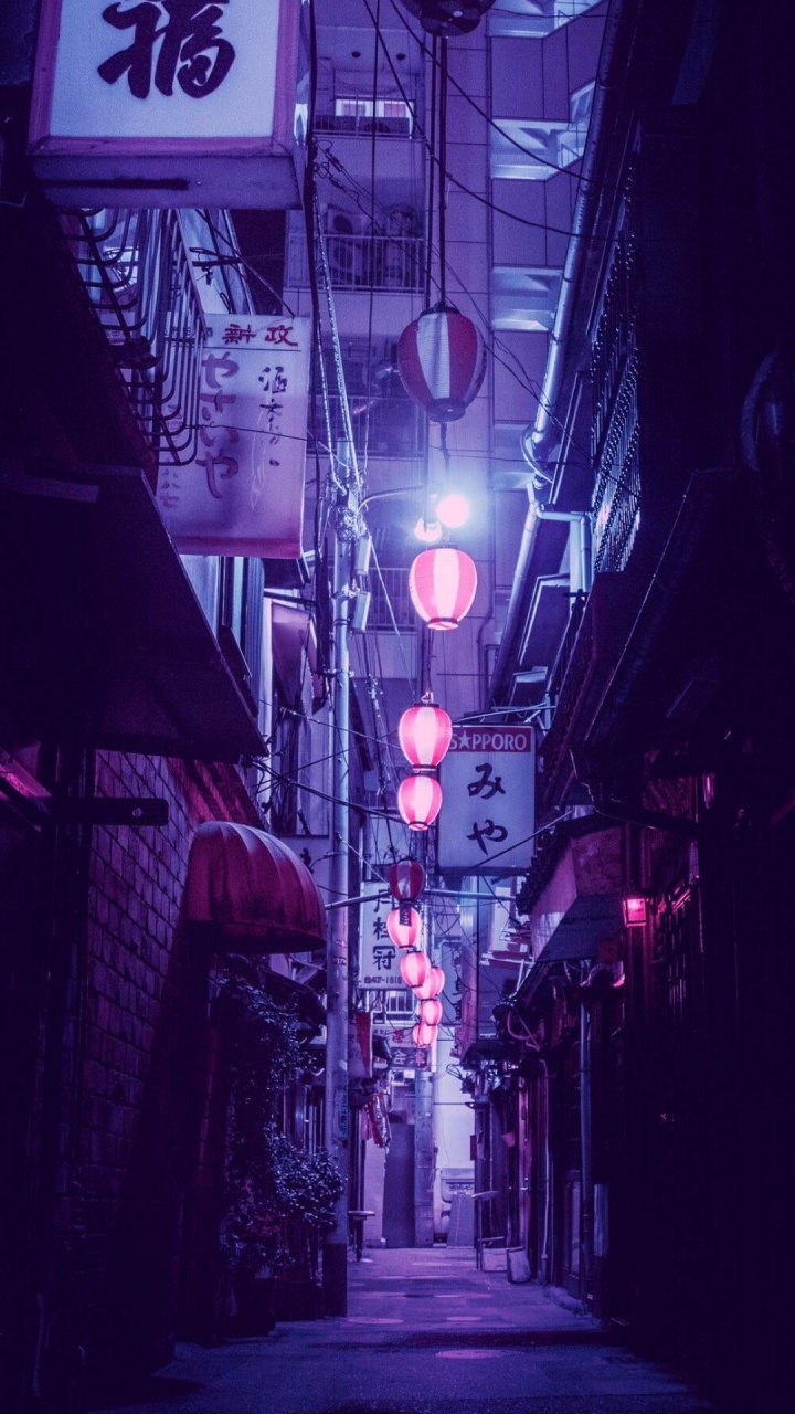 Обои еще один легкий лиам вонг, к ай оо, арт, аниме арт, пурпур в разрешении 720x1280