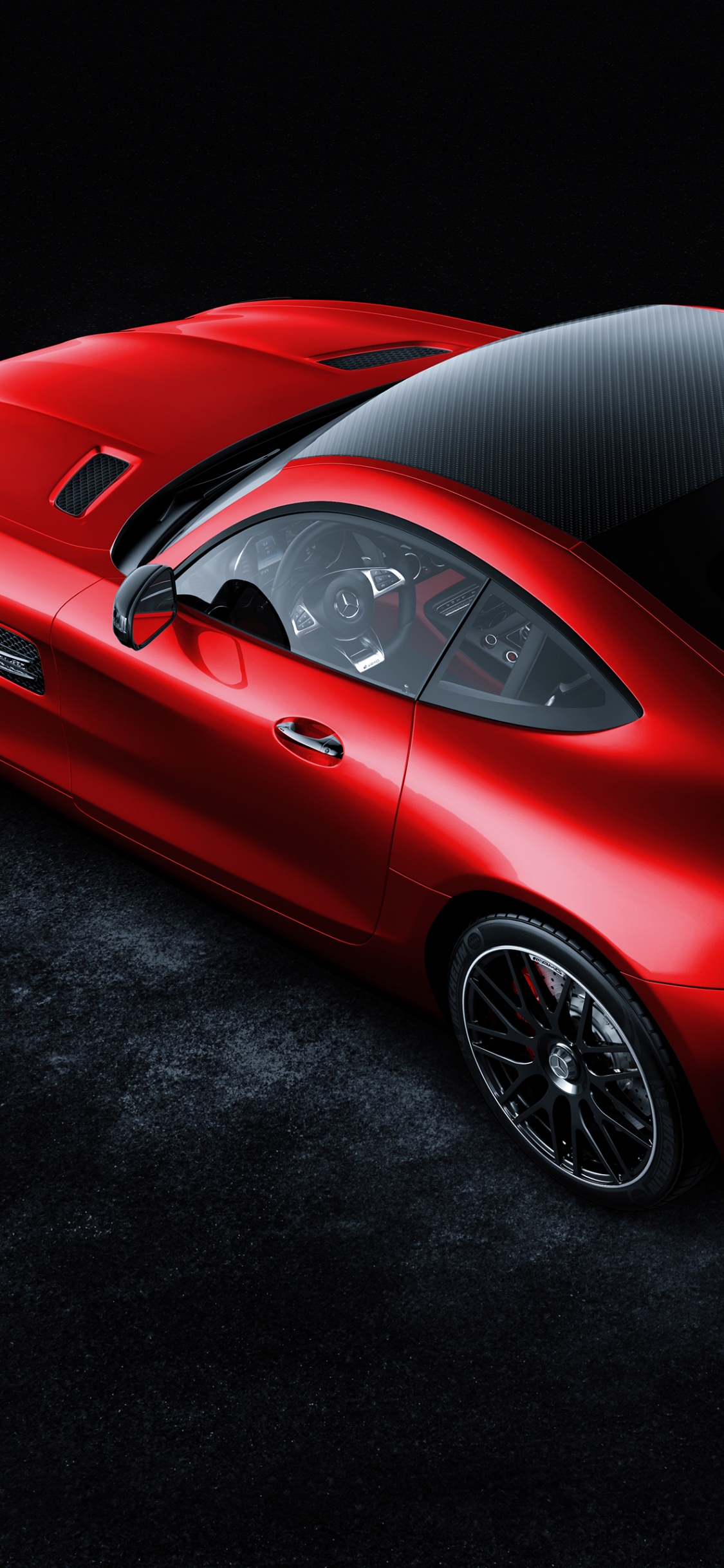 Обои авто, спорткар, красный цвет, суперкар, автомобиль концепции в разрешении 1125x2436