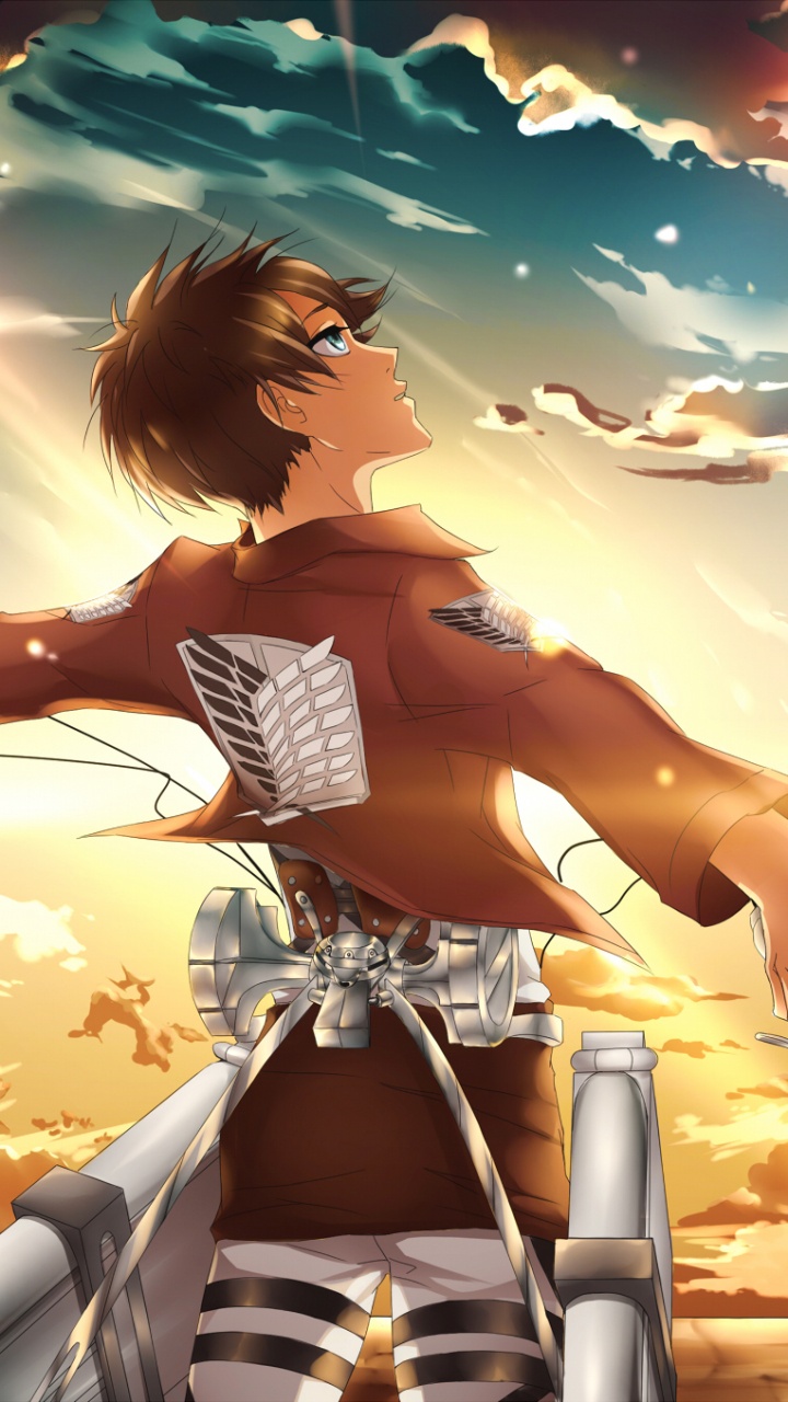 Обои эрен йегер, Леви, Армин Арлерт, Микаса Акерман, нападение на титан в разрешении 720x1280