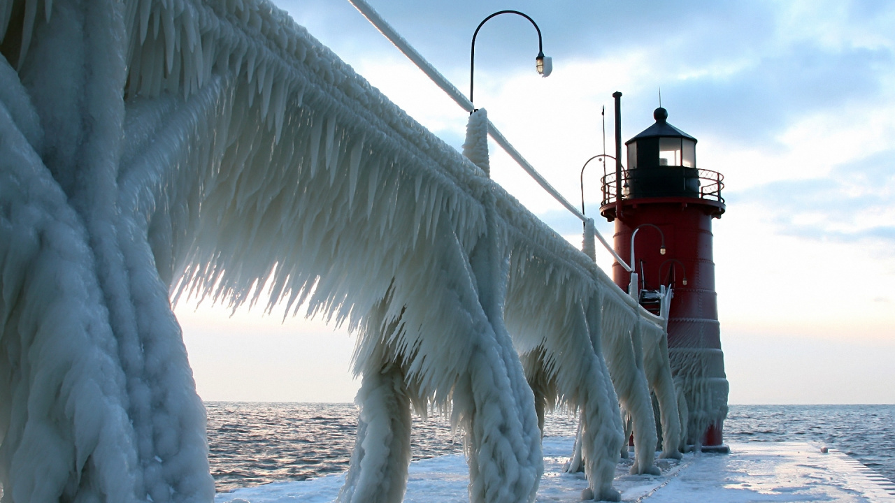 Обои лед, замораживание, сосулька, вода, море в разрешении 1280x720