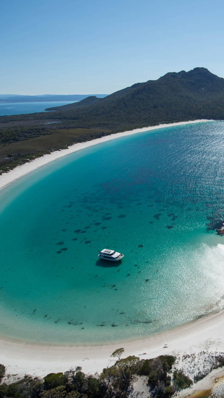 Обои Полуостров Фрейсине, водоем, побережье, море, залив в разрешении 750x1334