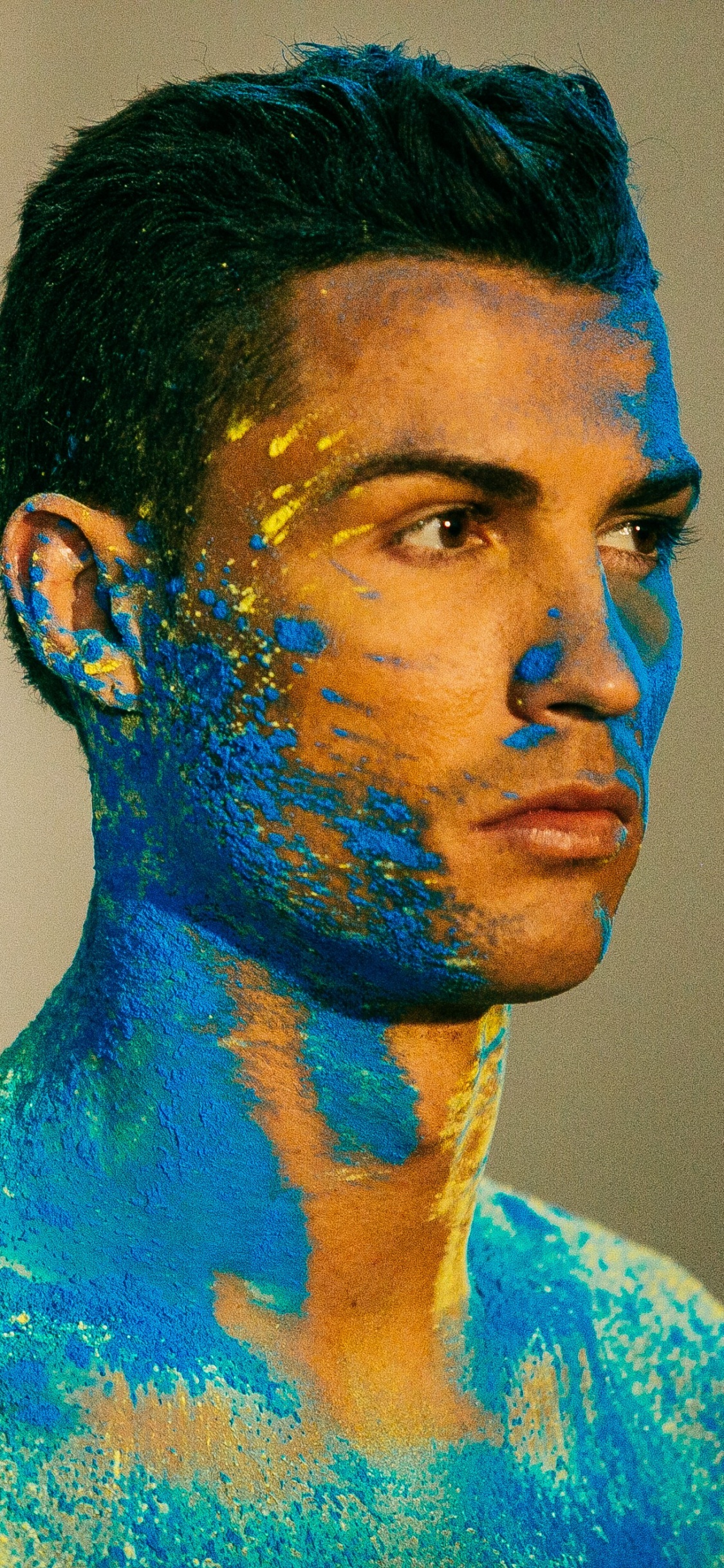 Обои Кристиано Роналдо, Реал С Ф, лицо, синий, подбородок в разрешении 1125x2436