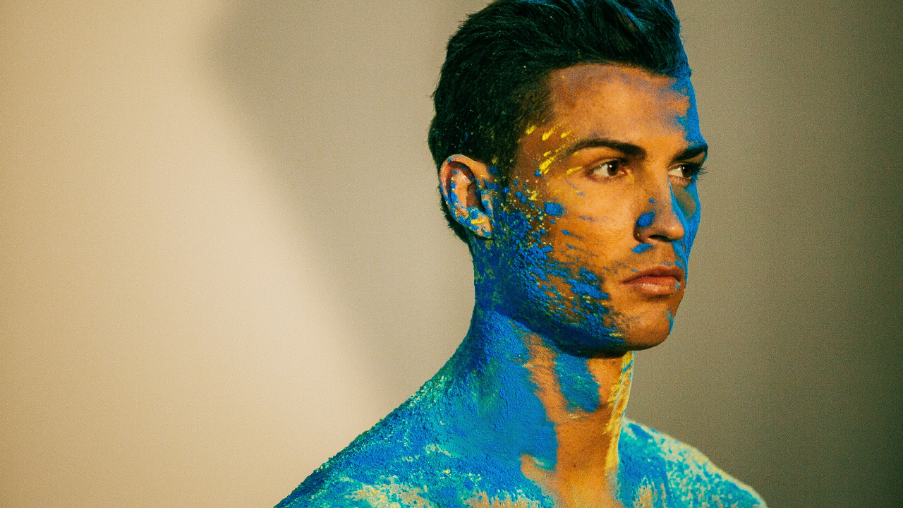 Обои Кристиано Роналдо, Реал С Ф, лицо, синий, подбородок в разрешении 1280x720