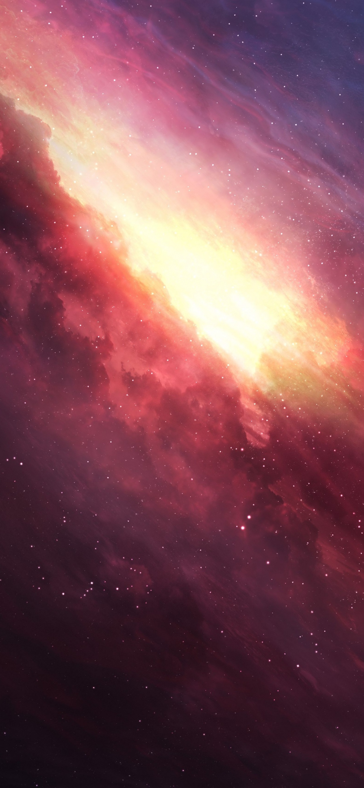 Обои атмосфера, астрономический объект, космическое пространство, туманность, Галактика в разрешении 1242x2688