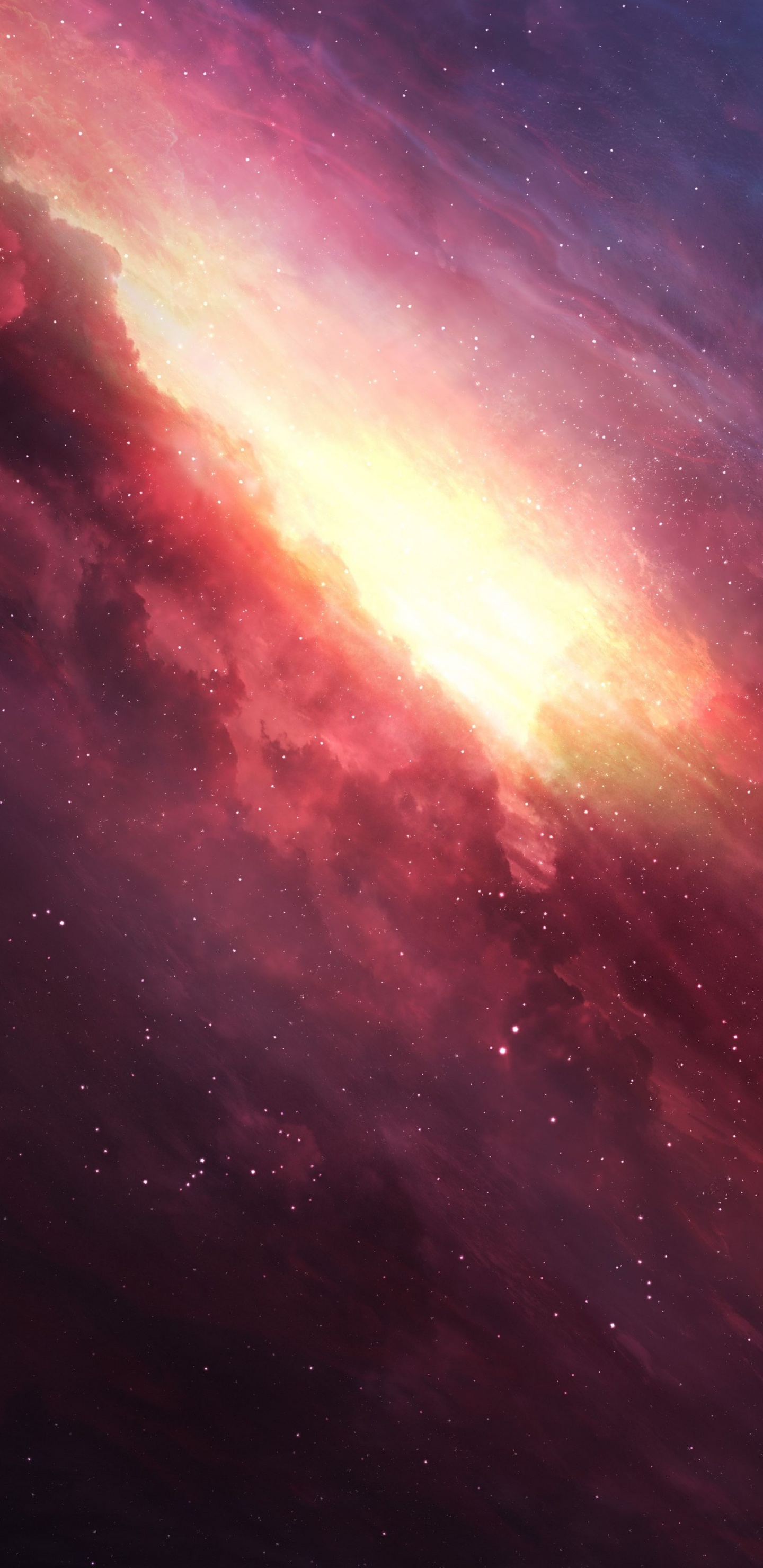 Обои атмосфера, астрономический объект, космическое пространство, туманность, Галактика в разрешении 1440x2960