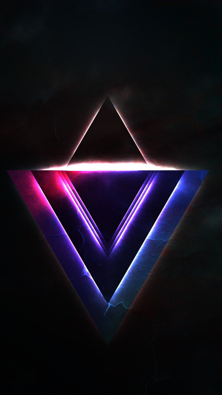 Обои треугольник, свет, пурпур, электрик, Фиолетовый в разрешении 750x1334
