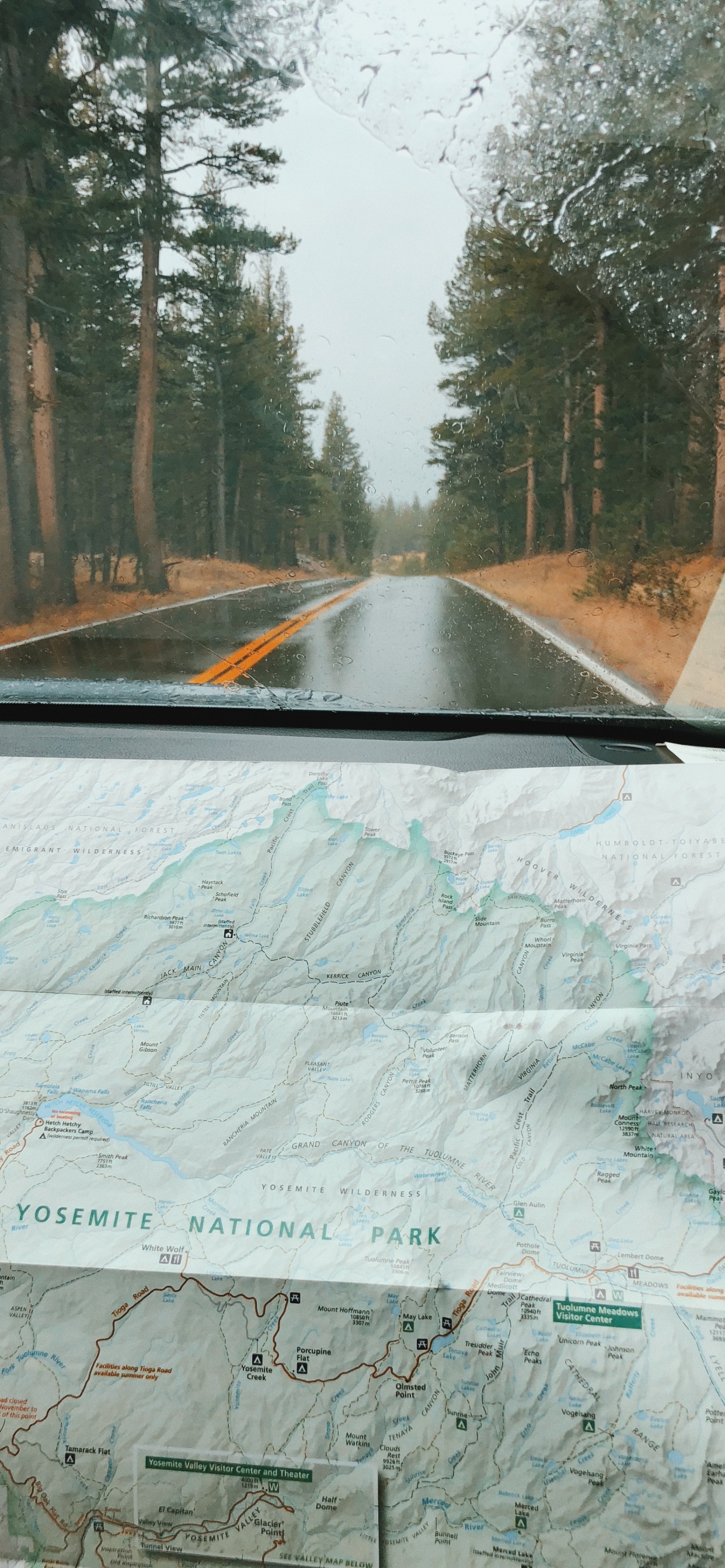 Обои Калифорния, США, йосемити, ветровое стекло, легковые автомобили в разрешении 1242x2688