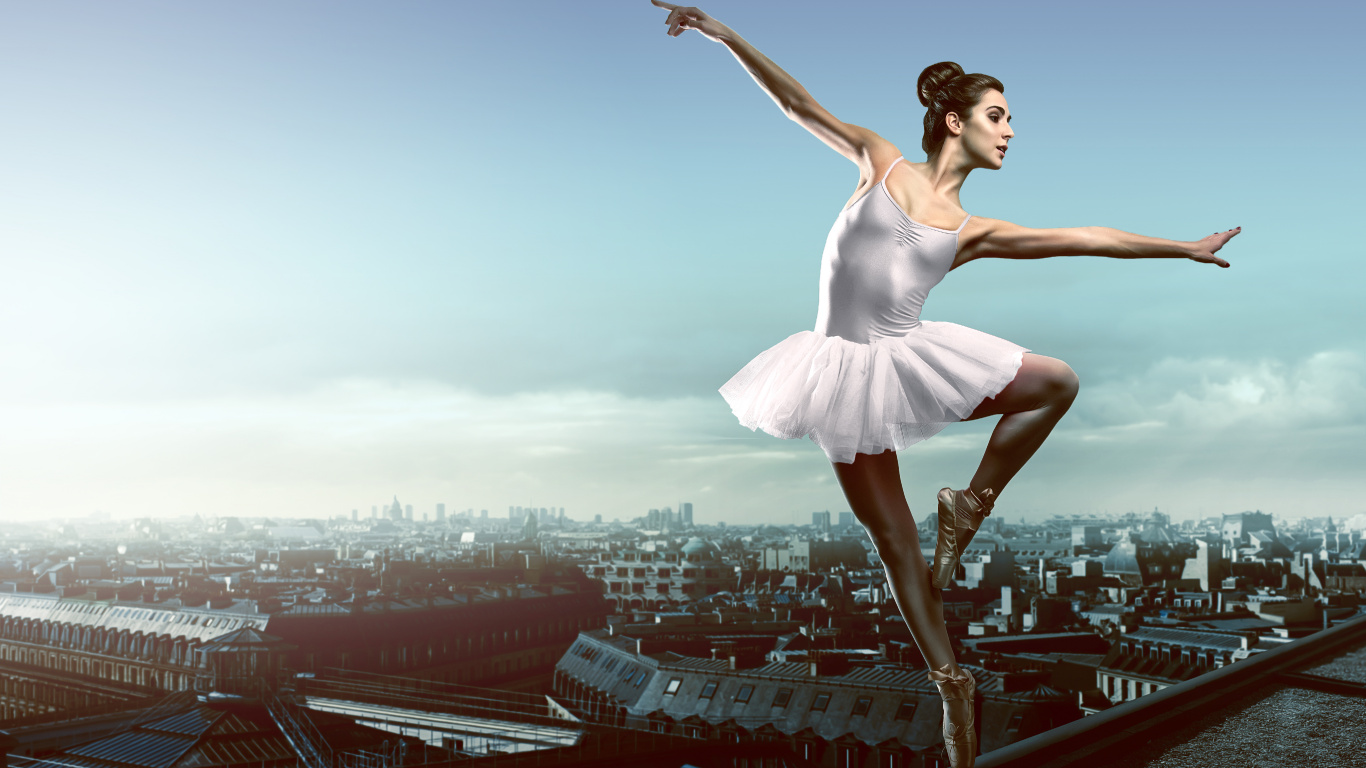 Обои Найти меня в Париже, балерина, Танцор, балет, скачок в разрешении 1366x768