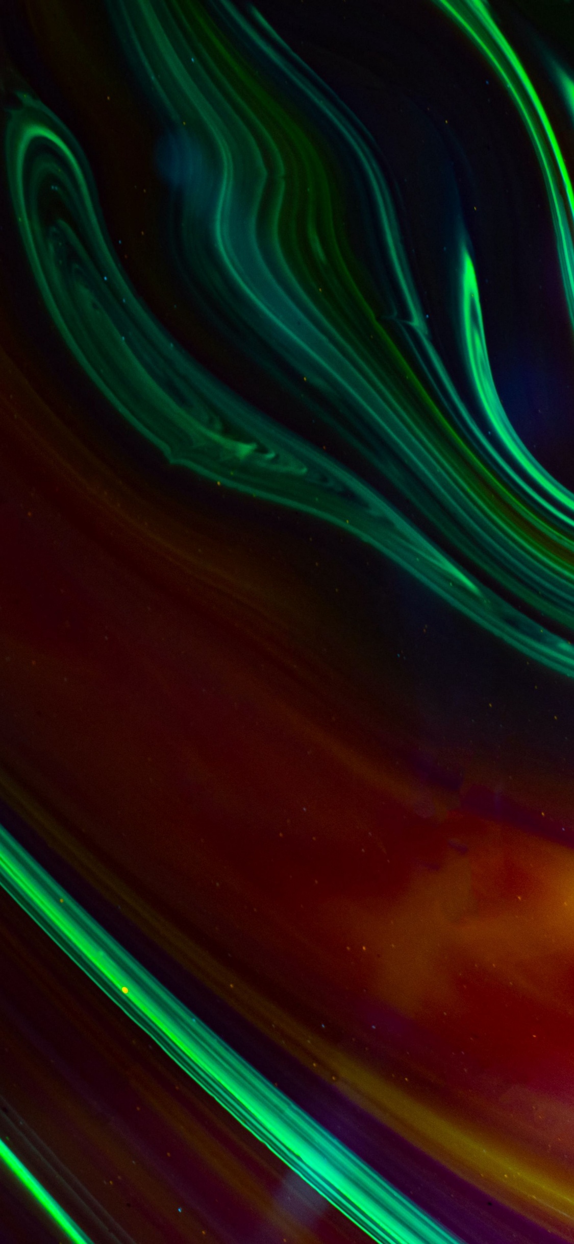 Обои свет, смартфон, арт, абстрактное искусство, зеленый в разрешении 1125x2436