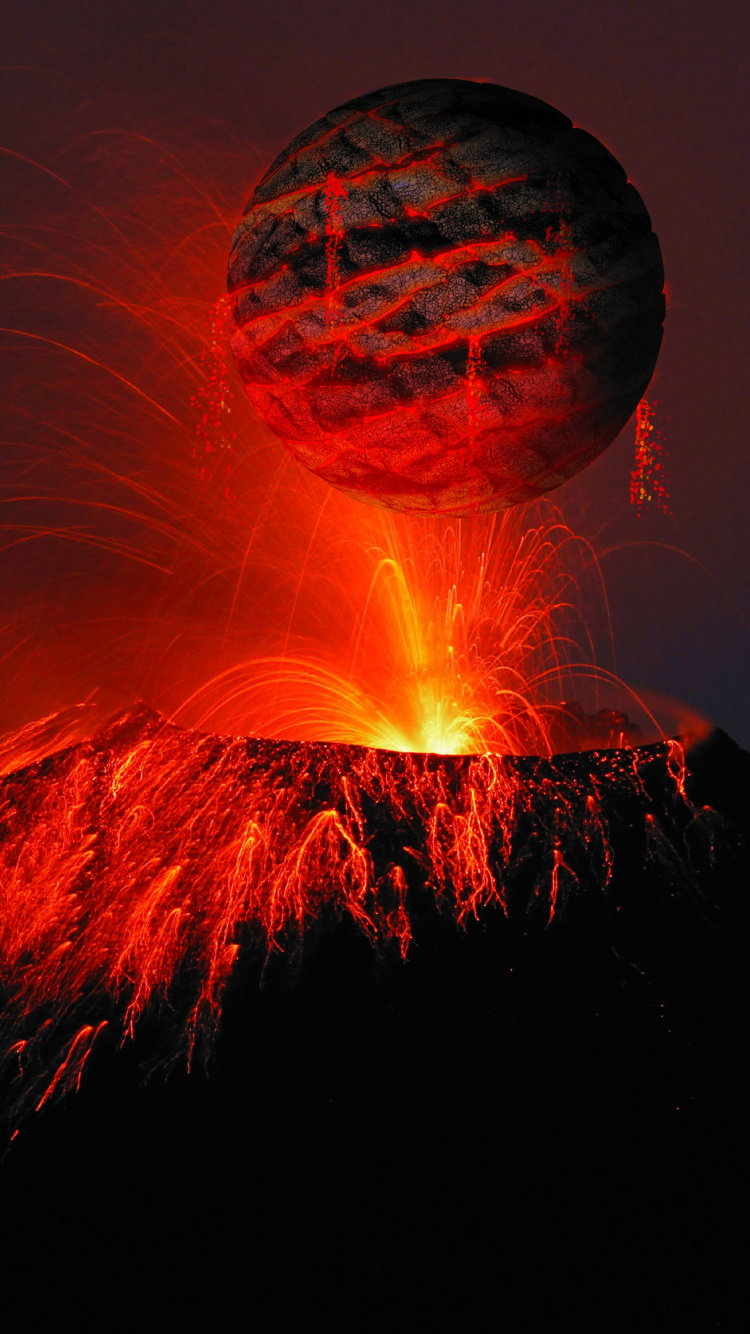 Обои вулкан, типы вулканических извержений, купол лавы, вулканического рельефа, тепло в разрешении 750x1334