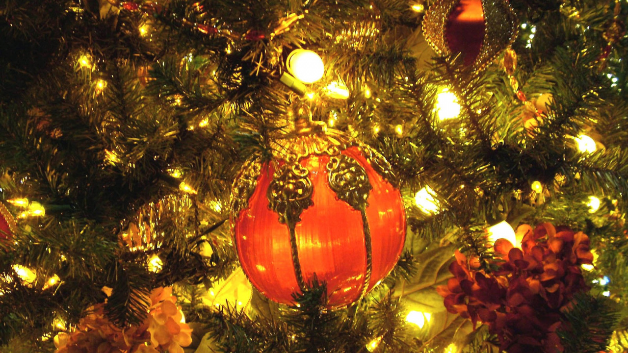 Обои Новый год, Дед Мороз, Рождественский день, рождественский орнамент, Рождество в разрешении 1280x720