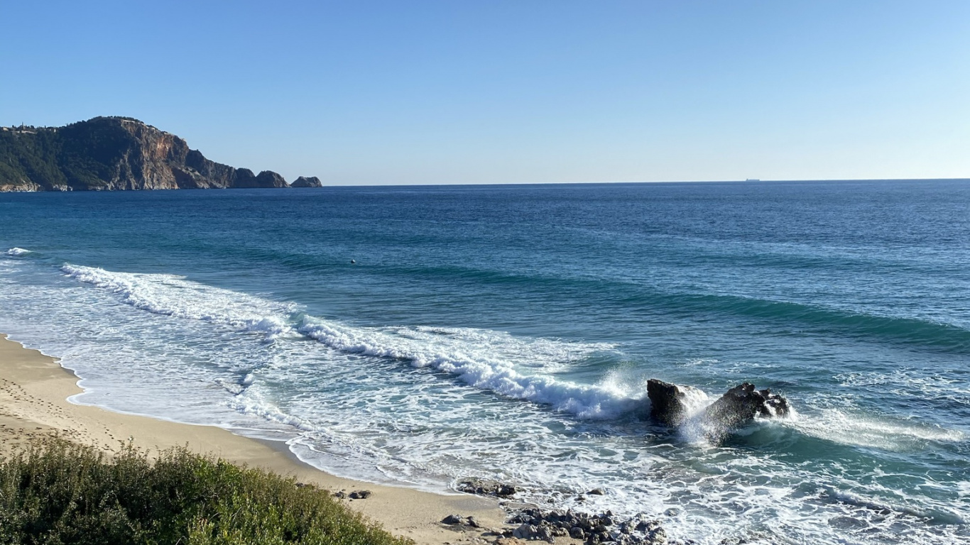 Обои Клеопатра Бич, побережье, вода, облако, природный ландшафт в разрешении 1366x768