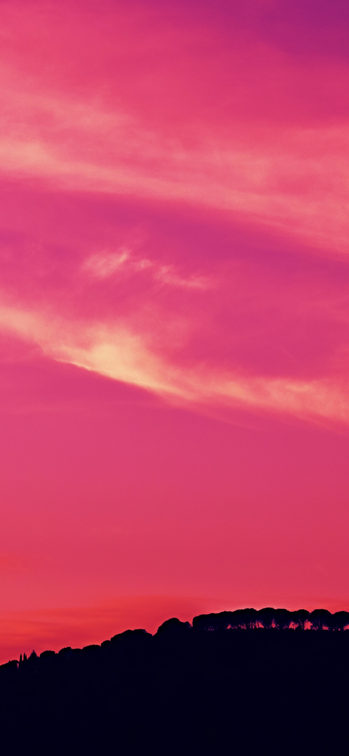 Обои закат, послесвечение, облако, красный цвет, розовый в разрешении 1125x2436