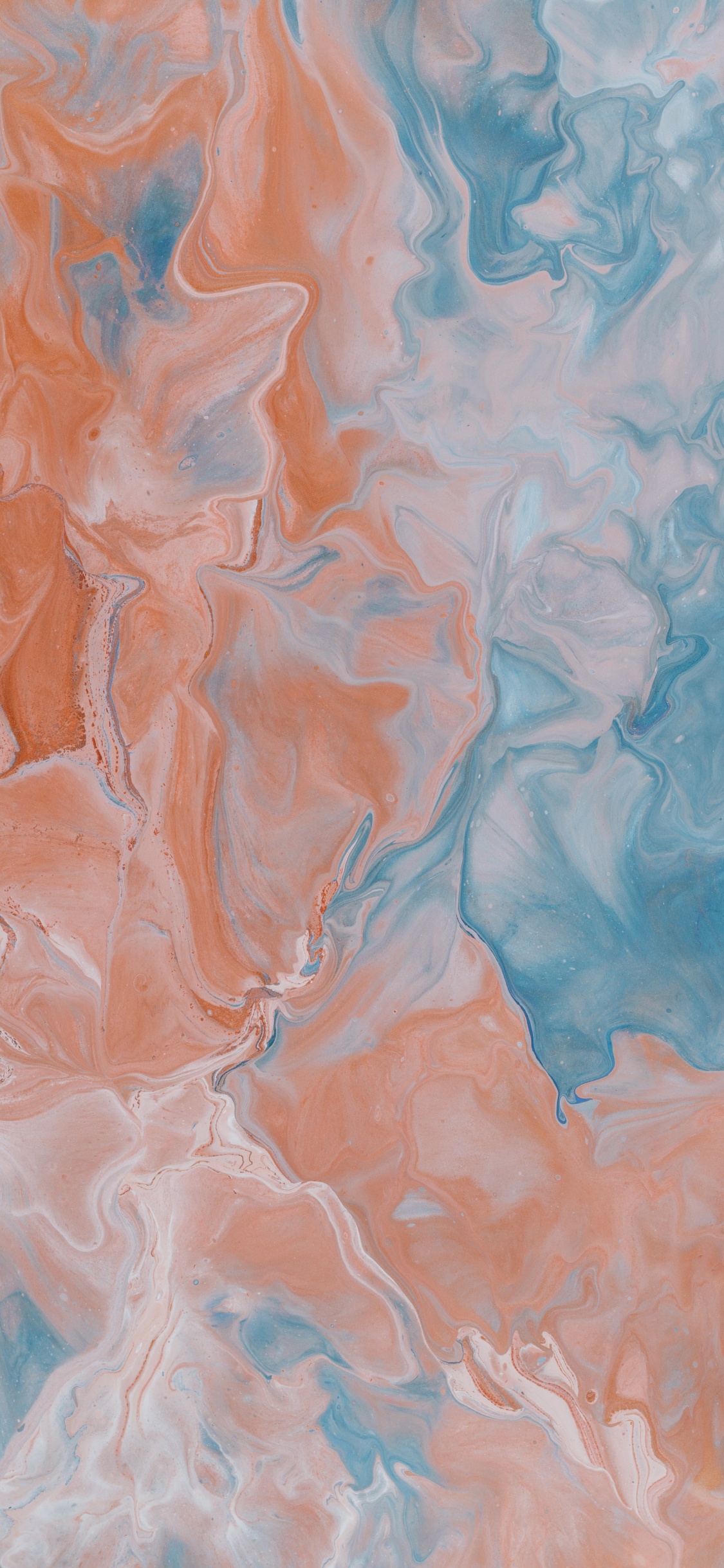 Обои акриловая краска, современное искусство, лазурный, Рисунок М, краска в разрешении 1125x2436