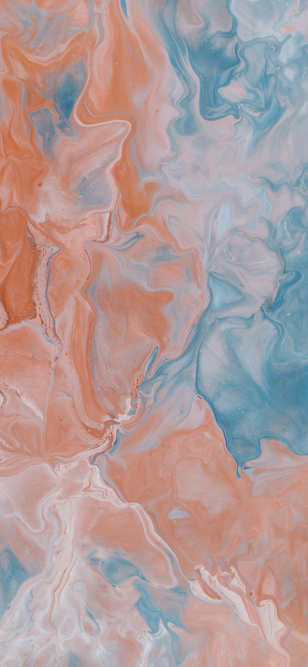 Обои акриловая краска, современное искусство, лазурный, Рисунок М, краска в разрешении 1242x2688