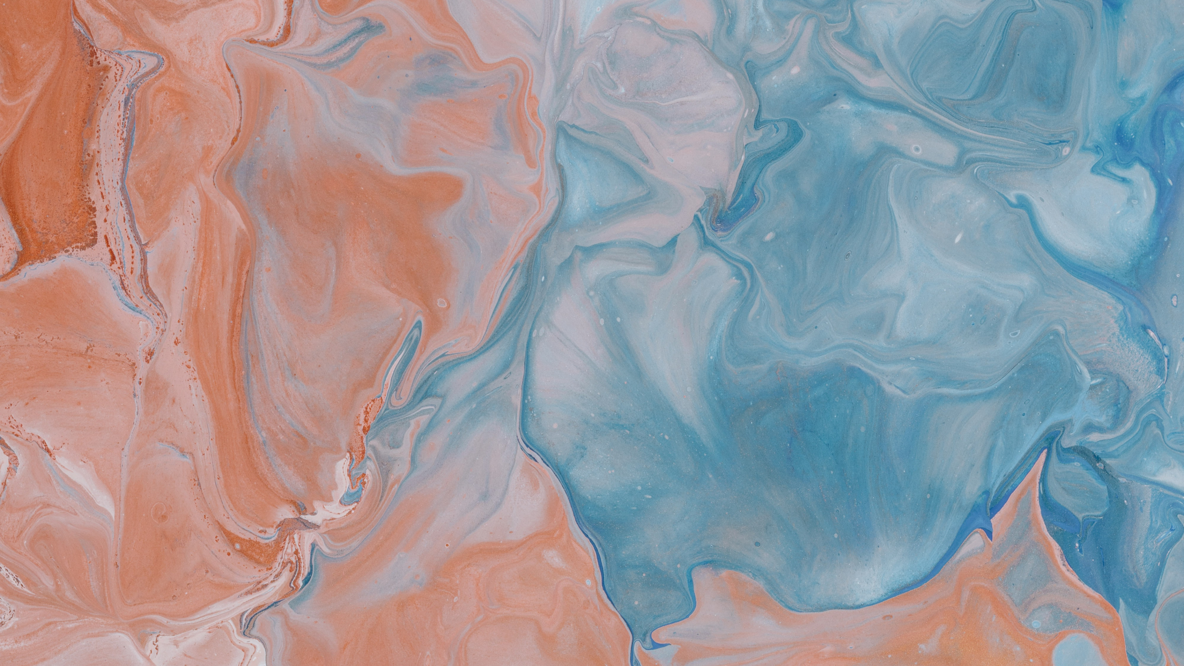 Обои акриловая краска, современное искусство, лазурный, Рисунок М, краска в разрешении 3840x2160