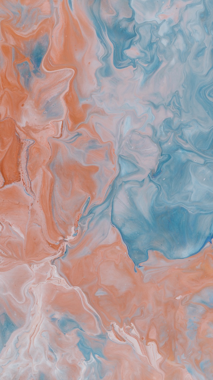 Обои акриловая краска, современное искусство, лазурный, Рисунок М, краска в разрешении 720x1280