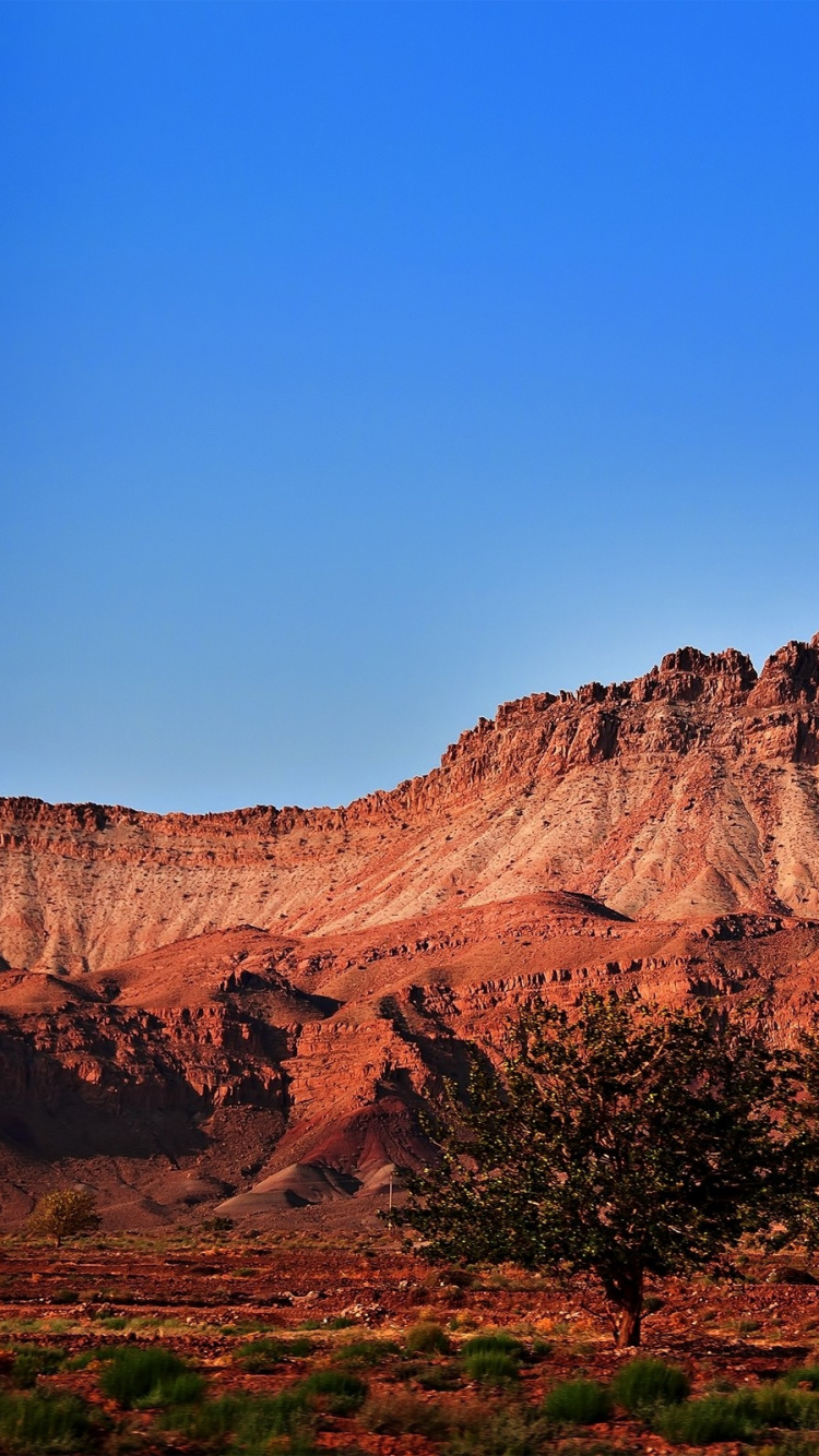 Обои горный рельеф, бесплодные земли, гора, рок, дикая местность в разрешении 750x1334