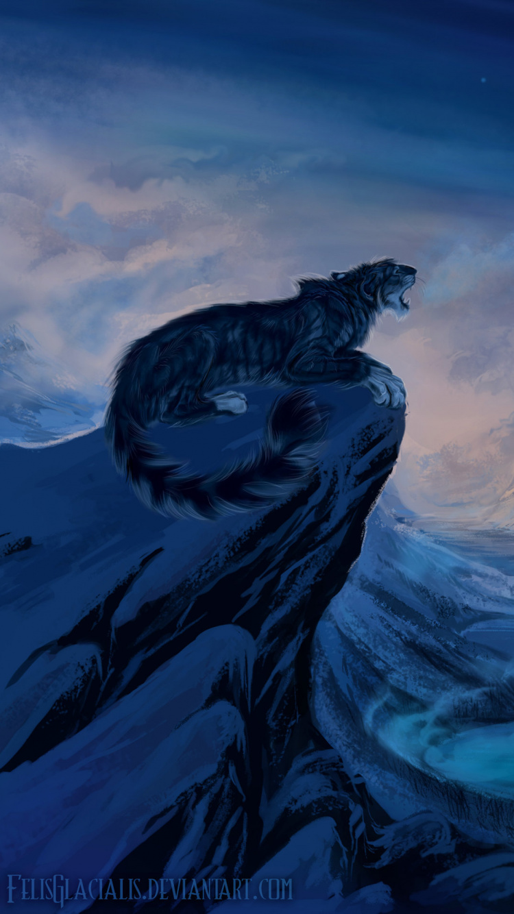 Обои тигр, природа, атмосфера, космос, гора в разрешении 750x1334