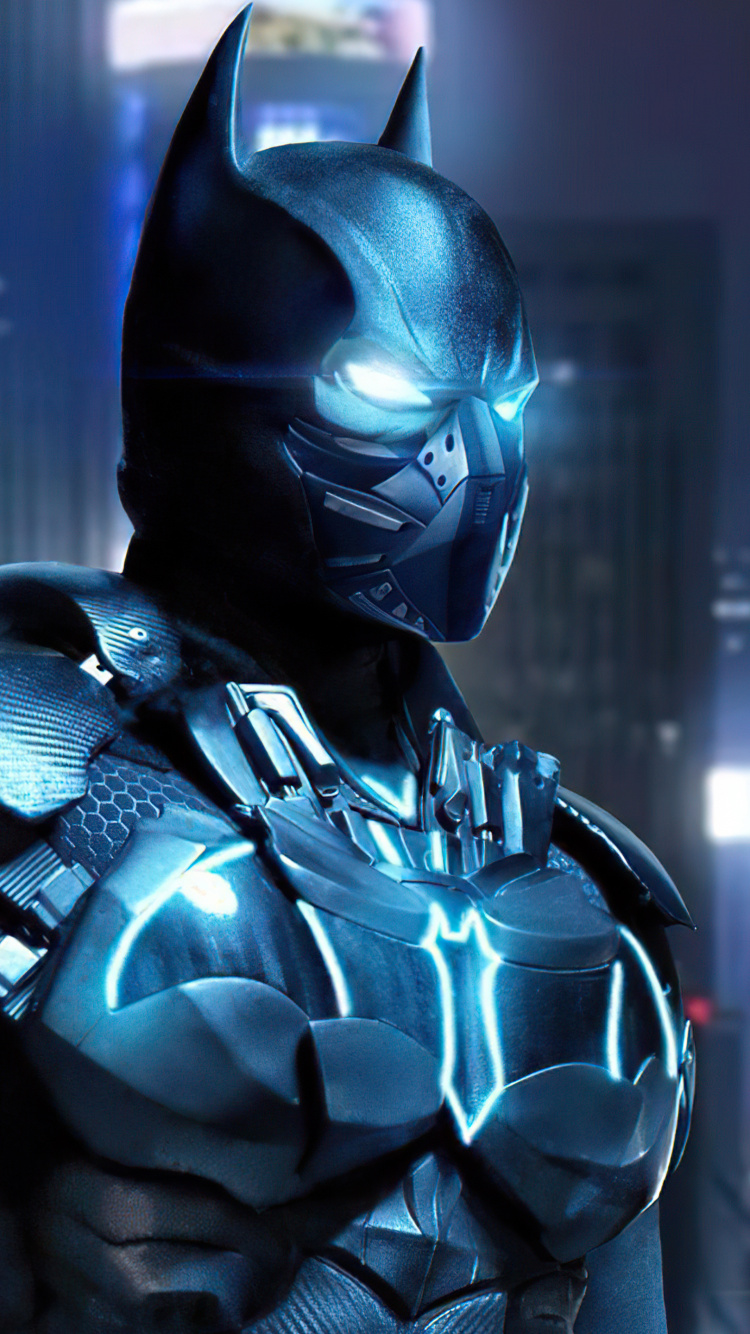 Обои Бэтмен, супергерой, комиксы dc, электрик, машина в разрешении 750x1334