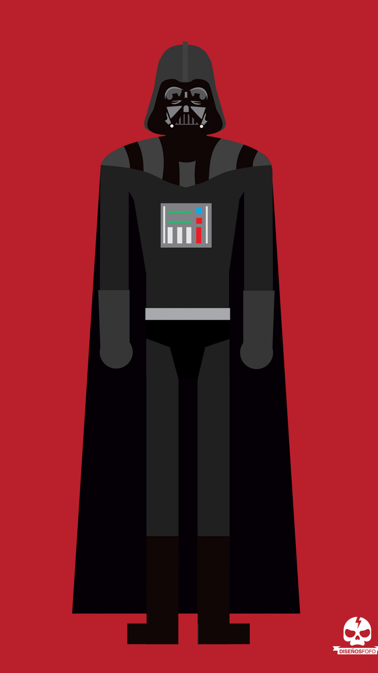 Обои Дарт Вейдер, звездные войны, минимализм, световой меч, суперзлодей в разрешении 750x1334