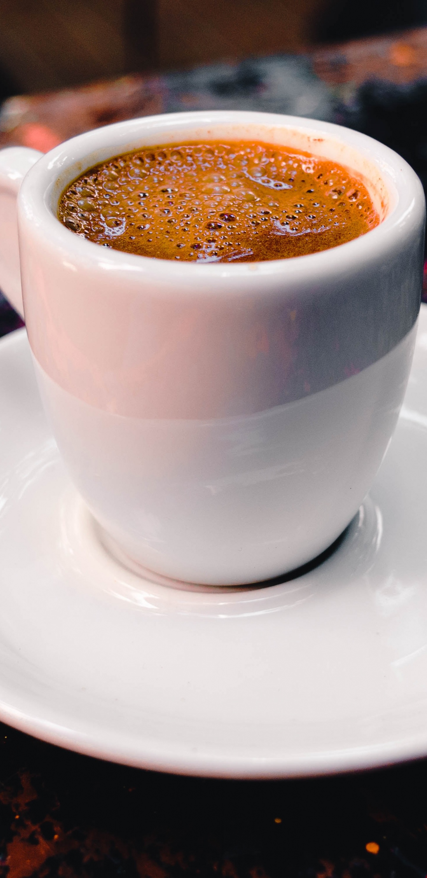 Обои кофе, кофе эспрессо, кофейная чашка, чашка, блюда в разрешении 1440x2960