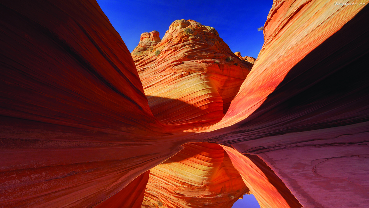 Обои большой каньон, каньон антилопы, Центр для посетителей Канаб БЛМ, Койот Бют, каньон в разрешении 1280x720