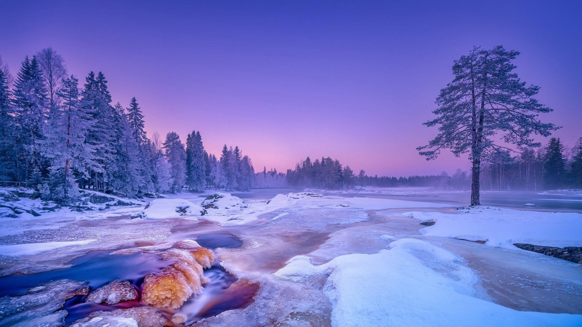 Обои Финляндия, природа, зима, снег, замораживание в разрешении 1920x1080