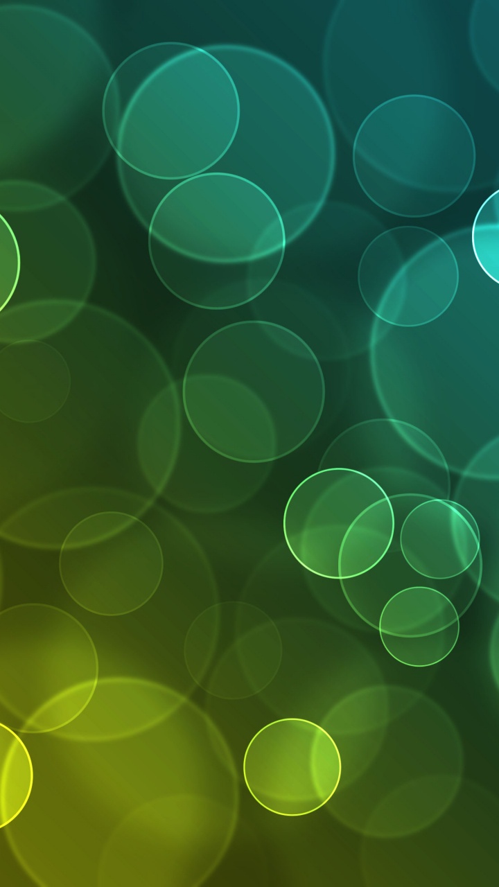 Обои зеленый, свет, круг, узор, линия в разрешении 720x1280
