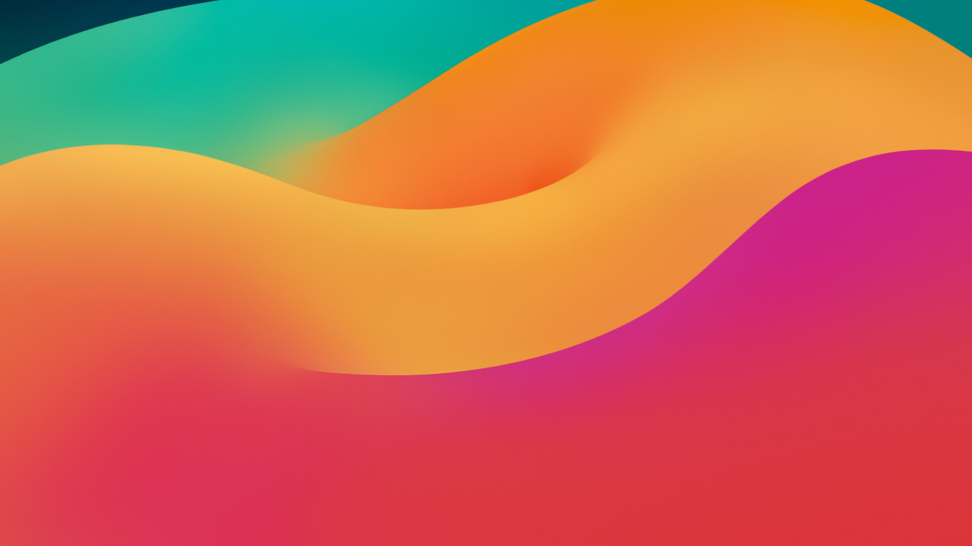 Обои iOS 17, планшет, красный цвет, Оранжевый цвет, графика в разрешении 1366x768