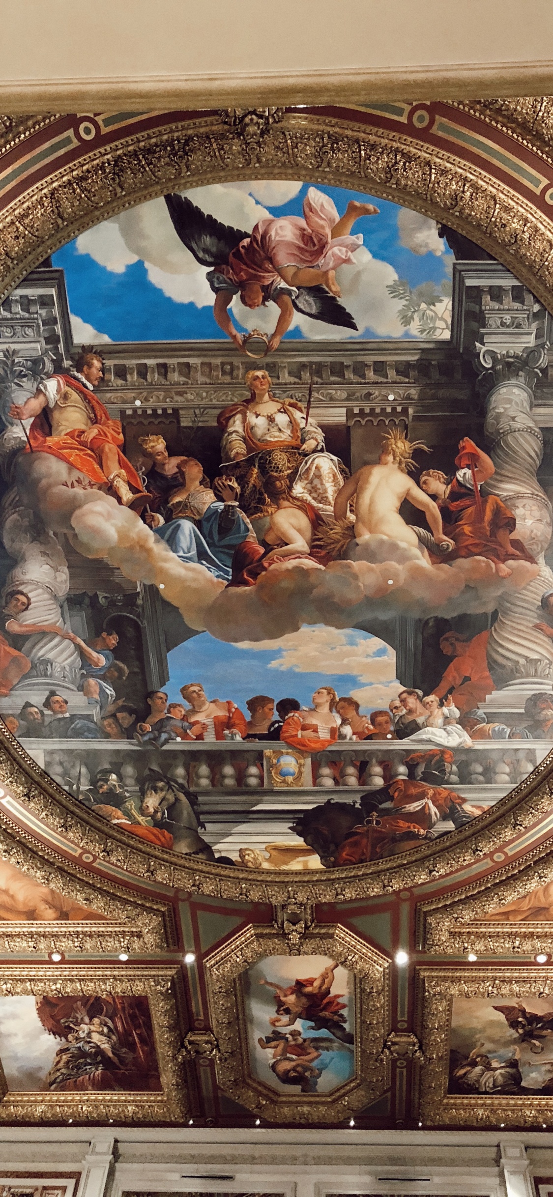 Обои венецианский потолок, Венецианский лас-вегас, Венеция, Хотел, потолок в разрешении 1125x2436